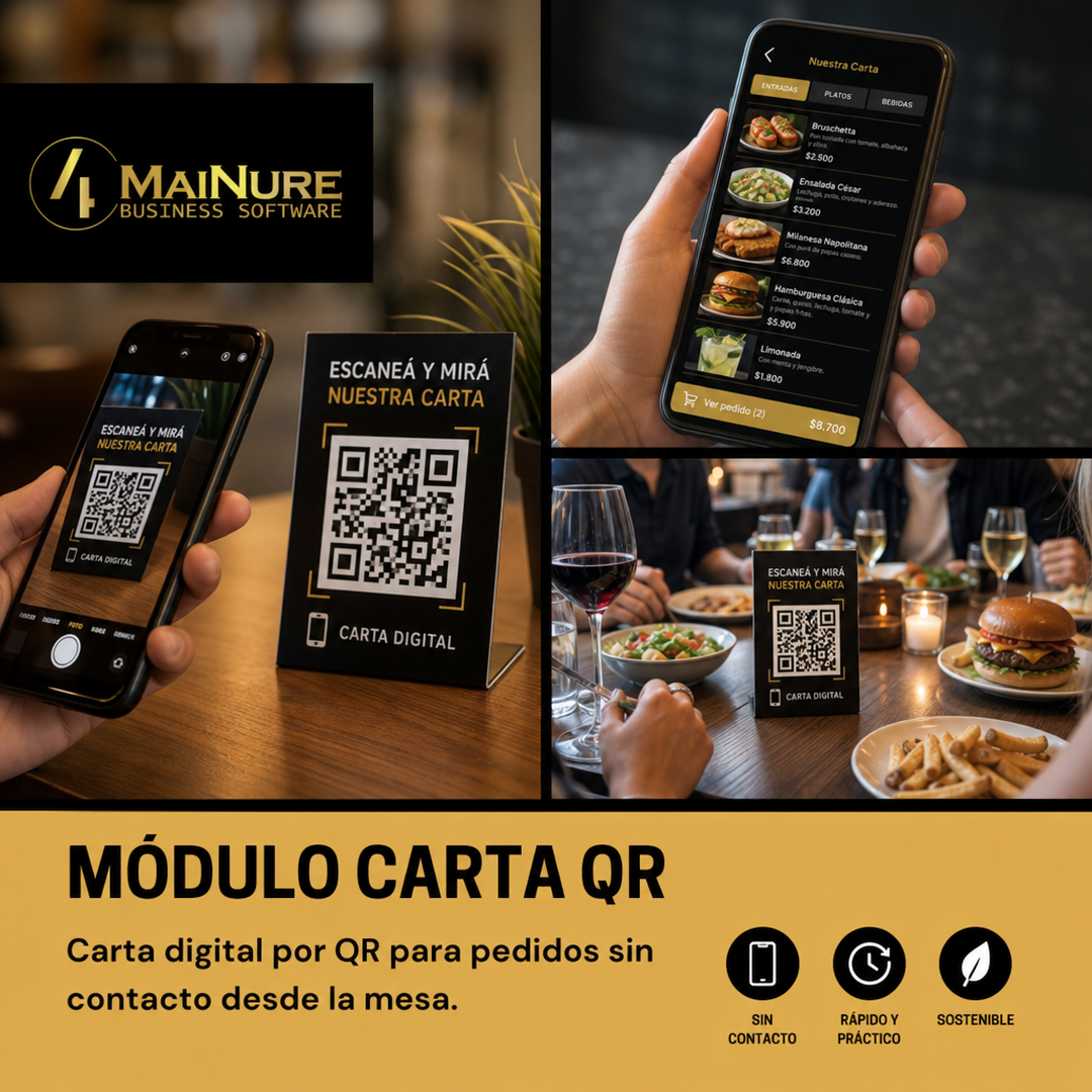 Módulo Carta Digital QR y Pedidos desde Mesa